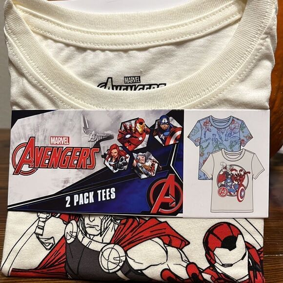 NWT Avengers 2 pkg of T-shirts 1 White, 1 Blue - Picture 4 of 4